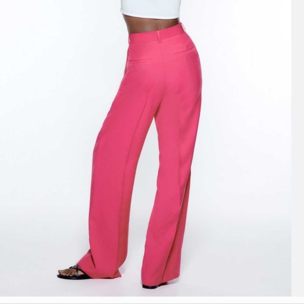 Zara Fuchsia Wide Leg Trousers - Picture 3 of 10